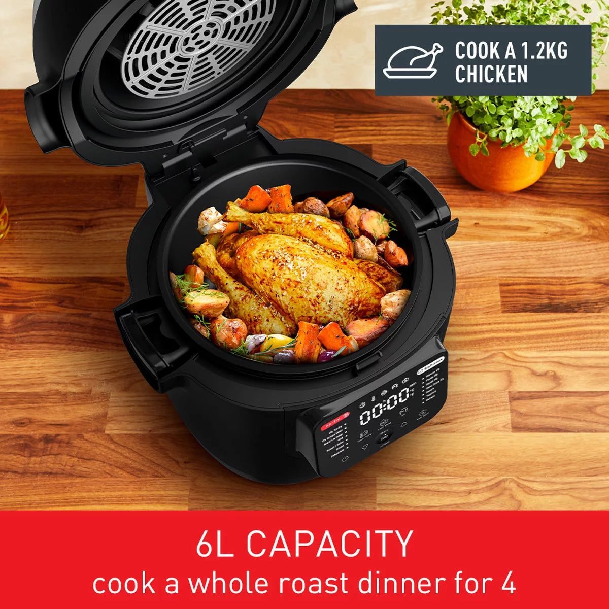 Tefal MY7418G1 Multicook Actifry Air Fryer & Multicooker, Black