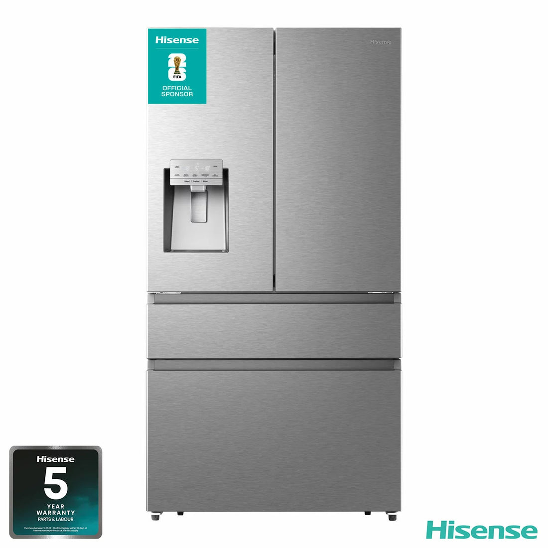 Hisense RF728N4SASE, Multi Door Fridge Freezer with Non Plumbed Water and Ice