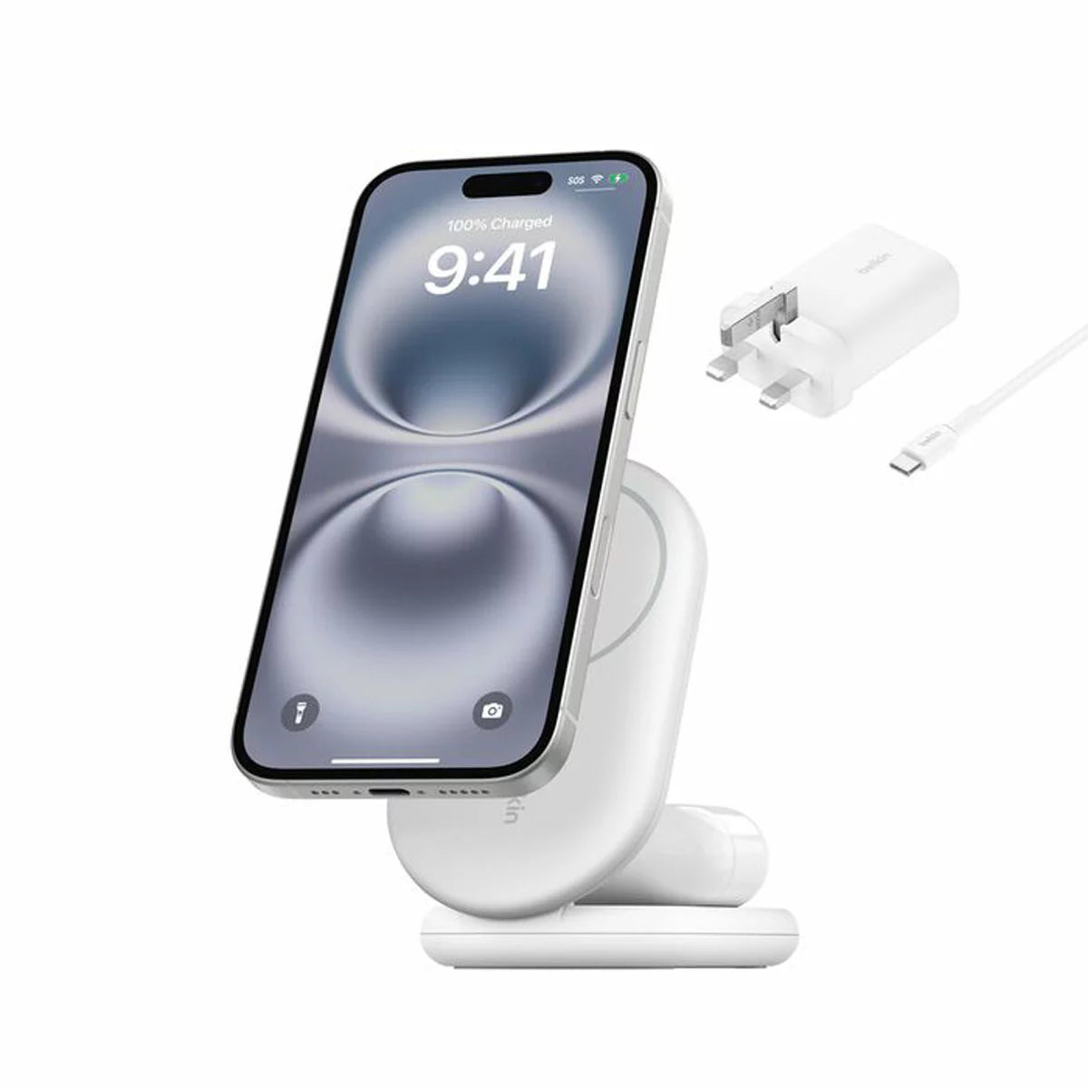 Belkin 2-in-1 Magnetic Foldable Wireless Charger with Qi2 15W