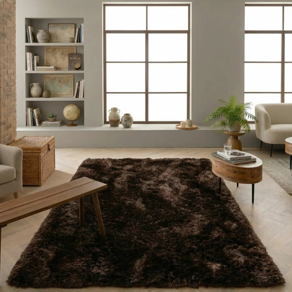 Plush Chocolate Rug, in 2 Sizes
