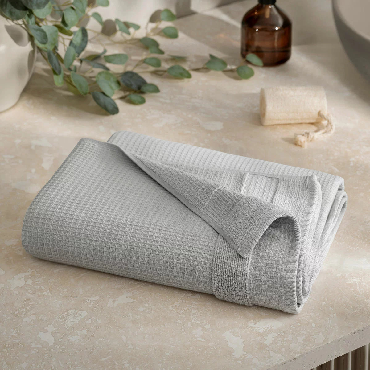 Welhome 100% Cotton Waffle Bath Towel