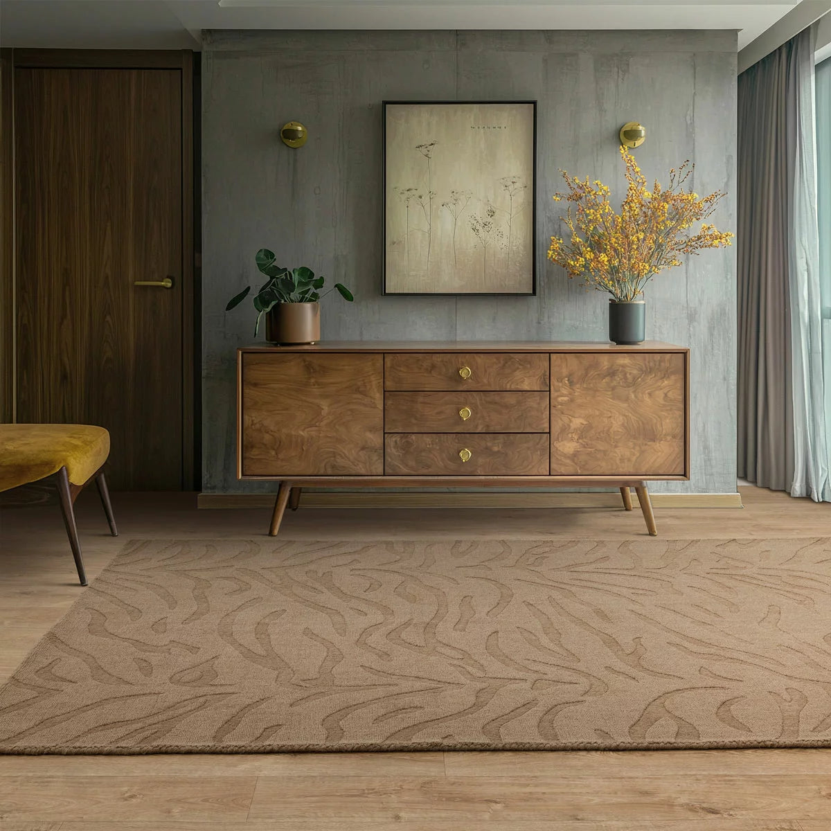 Tigra Animal Print Mocha Rug, in 3 Sizes
