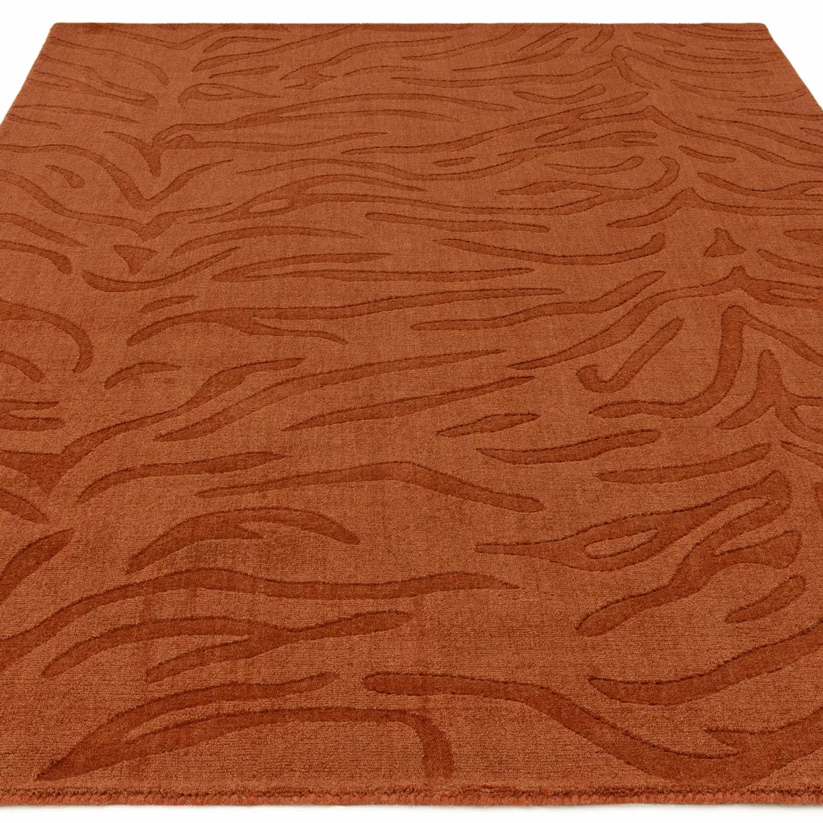 Tigra Animal Print Spice Orange Rug, in 3 Sizes