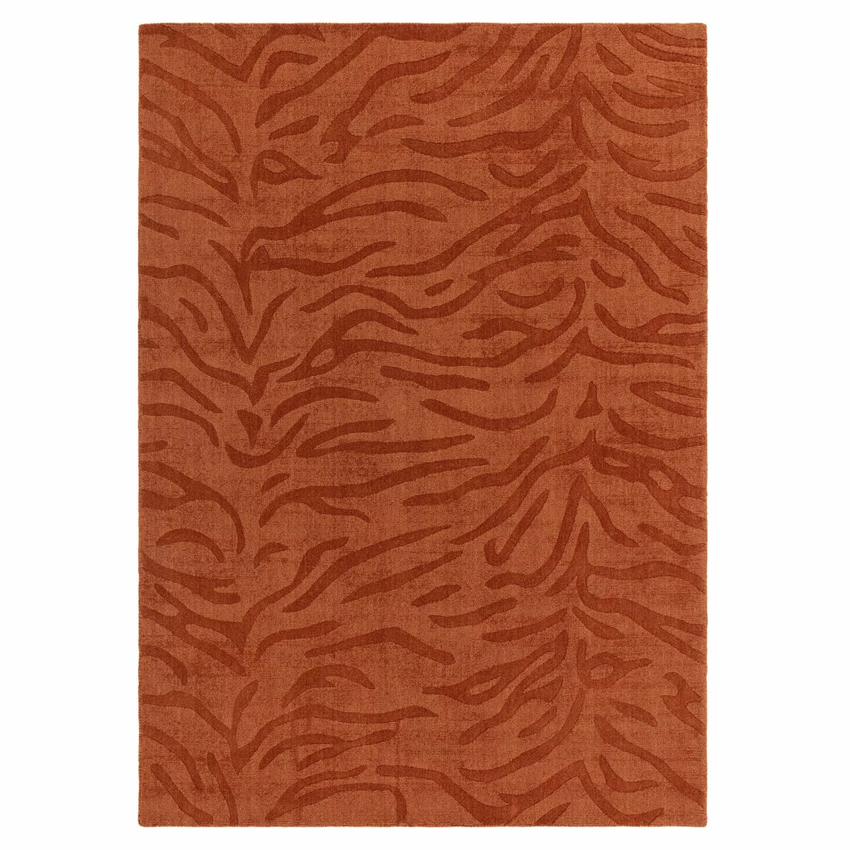 Tigra Animal Print Spice Orange Rug, in 3 Sizes
