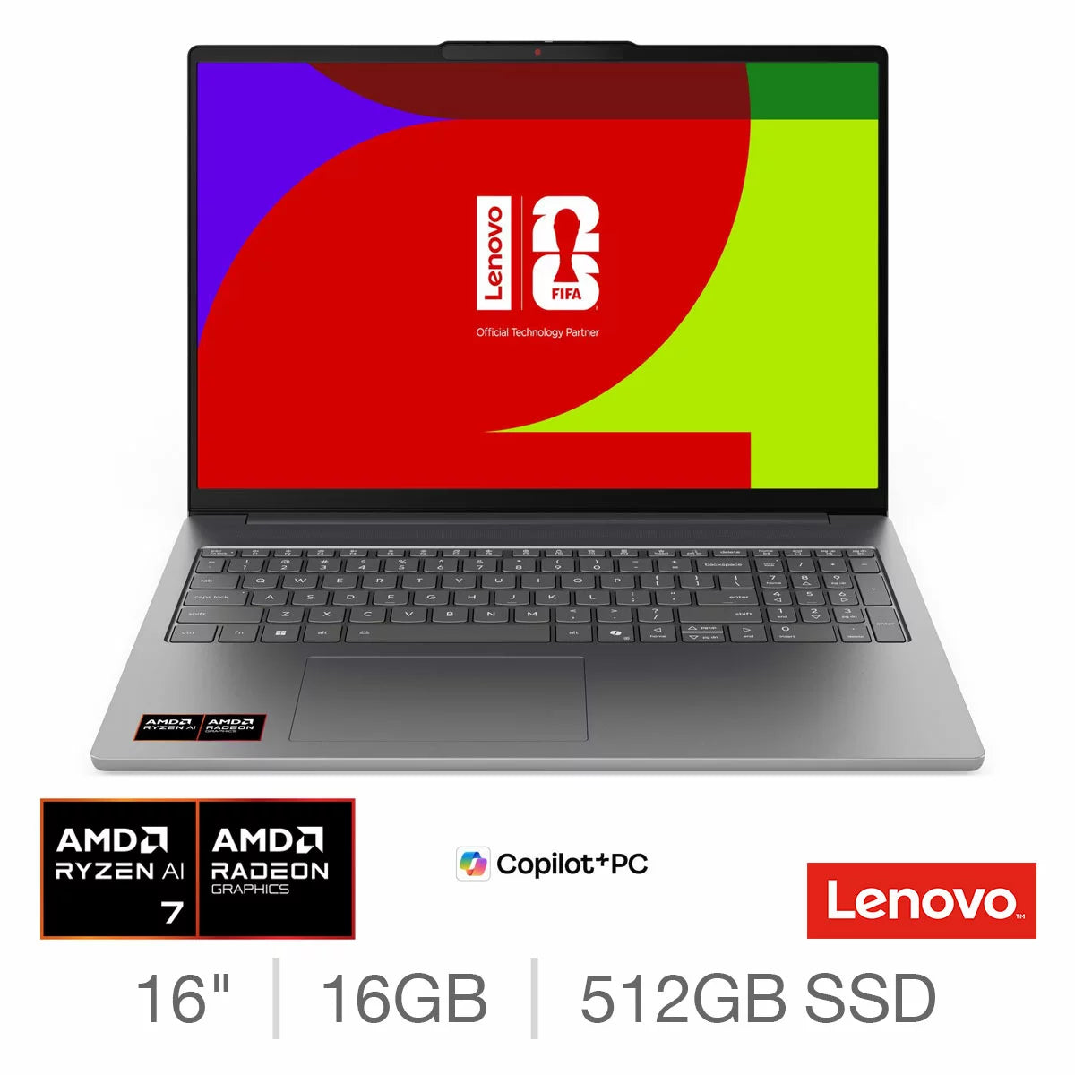 Lenovo IdeaPad Slim 5 Copilot +, AMD Ryzen AI 7, 16GB RAM, 512GB SSD, 16 Inch