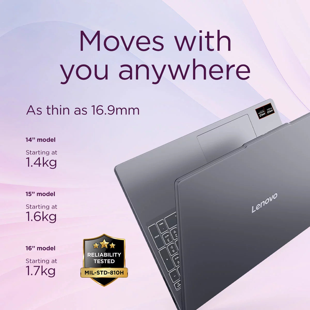 Lenovo IdeaPad Slim 3, AMD Ryzen 5, 16GB RAM, 512GB SSD, 14 Inch Laptop