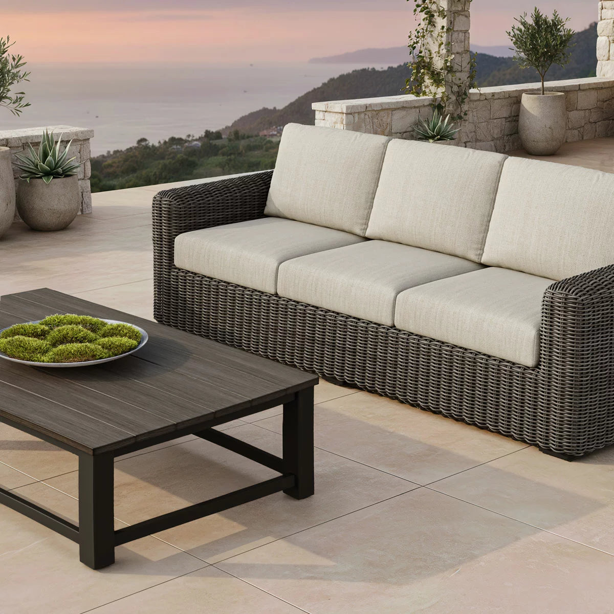Foremost Salina 4 Piece Wicker Deep Seating Set + Cover