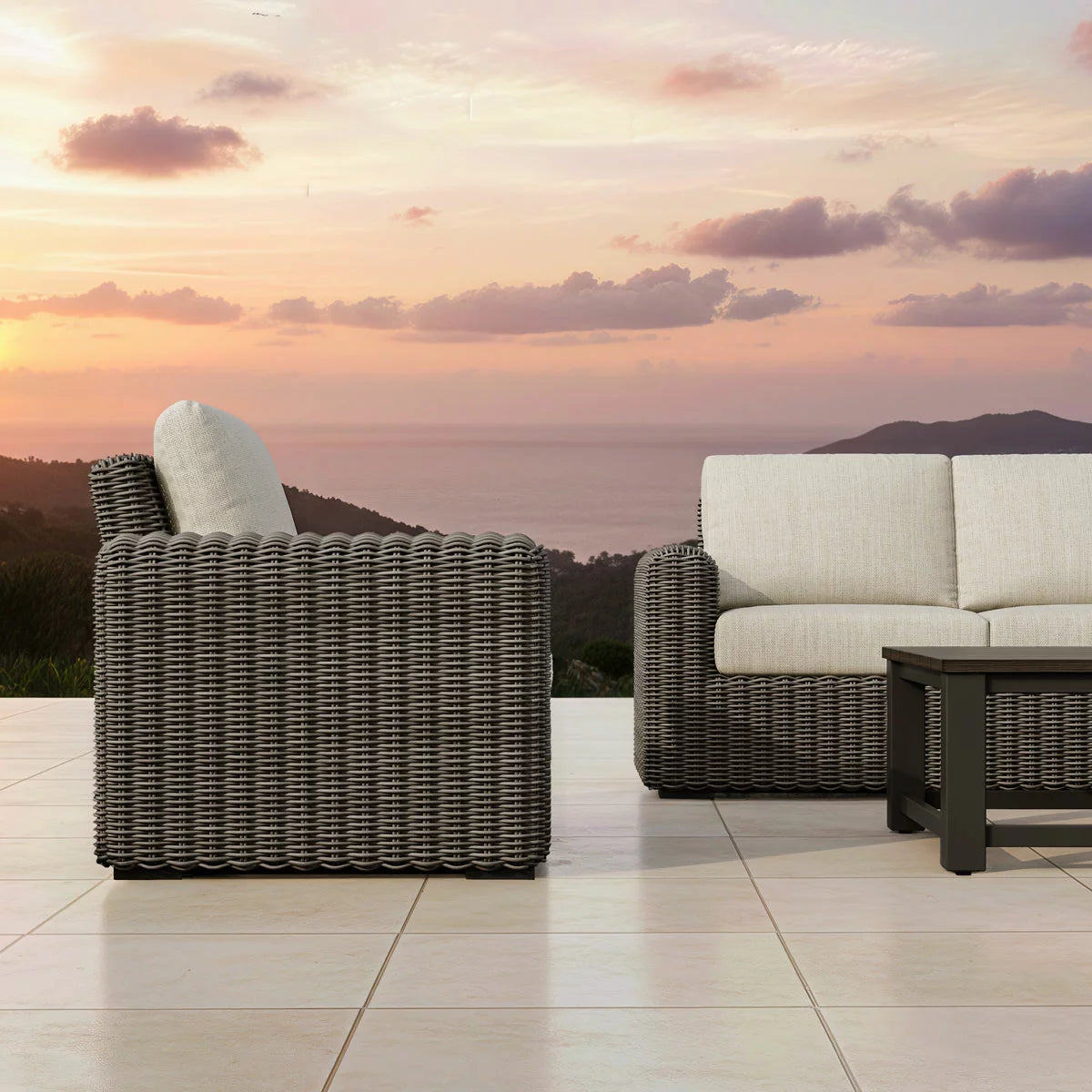 Foremost Salina 4 Piece Wicker Deep Seating Set + Cover