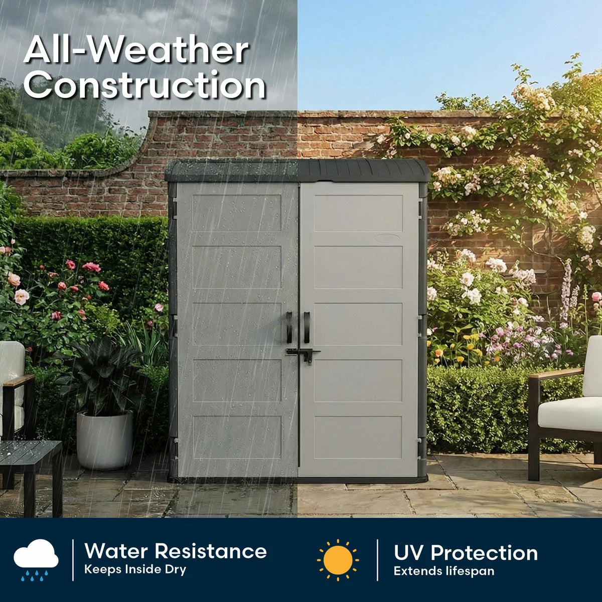 Suncast 5ft 8" x 3ft 6" (1.7 x 1.1m) 3, 000 Litre Vertical Storage Shed