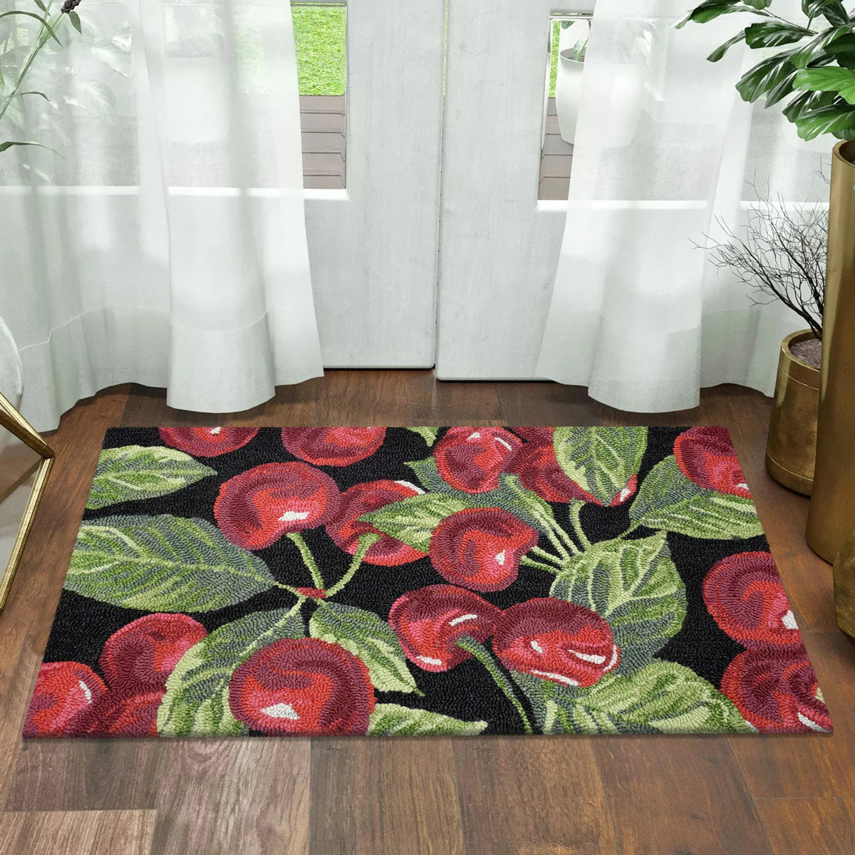 Spring Colourful Hooked Accent Rug in 4 Designs, 56 x 97 cm