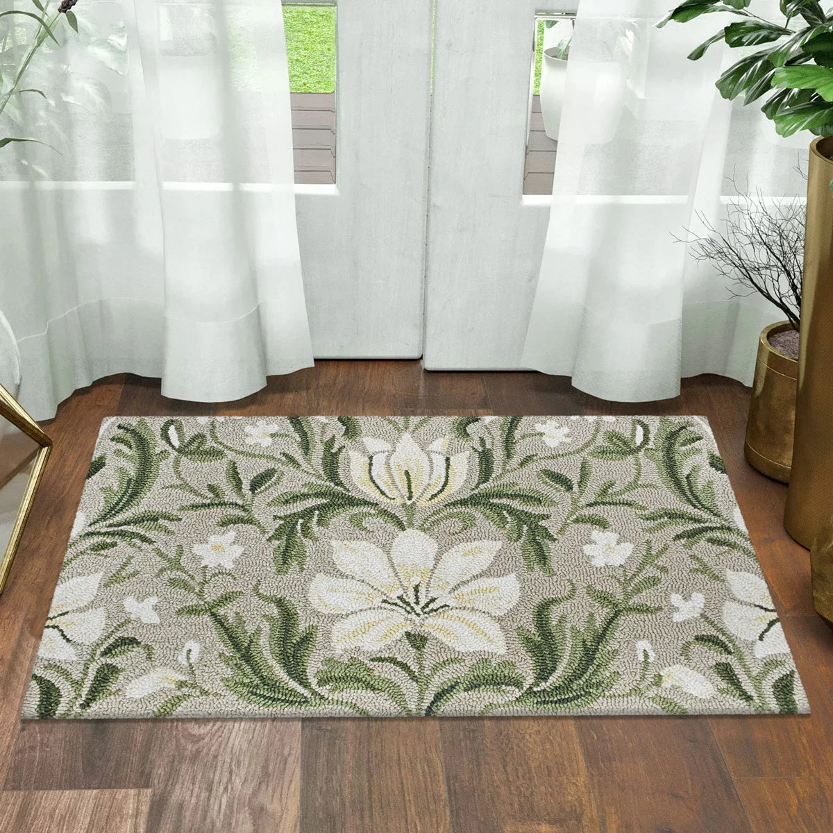 Spring Colourful Hooked Accent Rug in 4 Designs, 56 x 97 cm