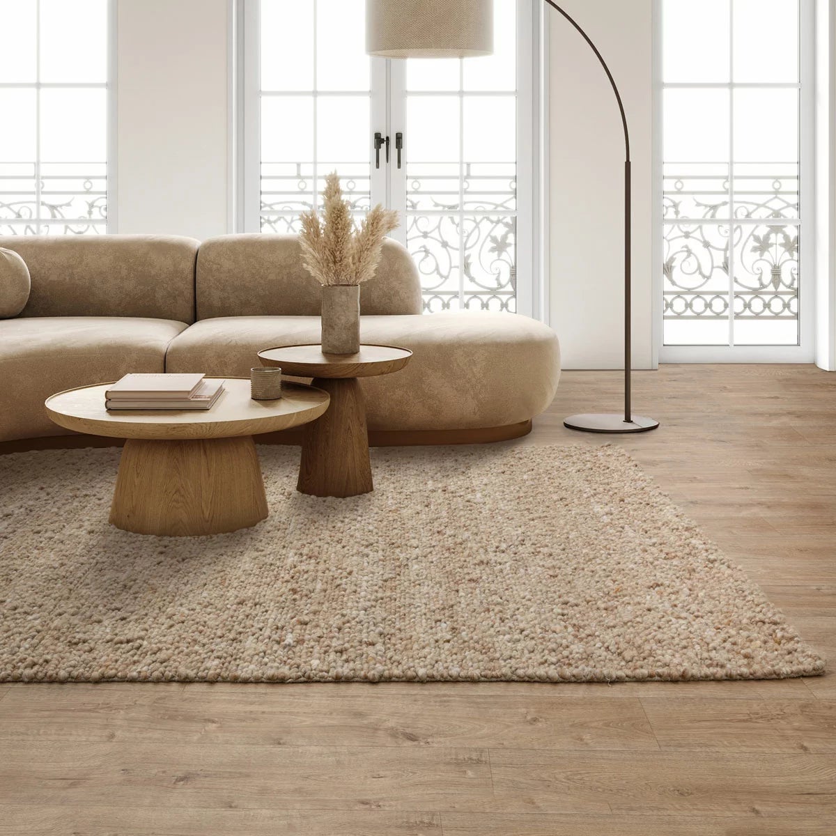 Adler Bouclé Wool Honey Rug, in 3 Sizes