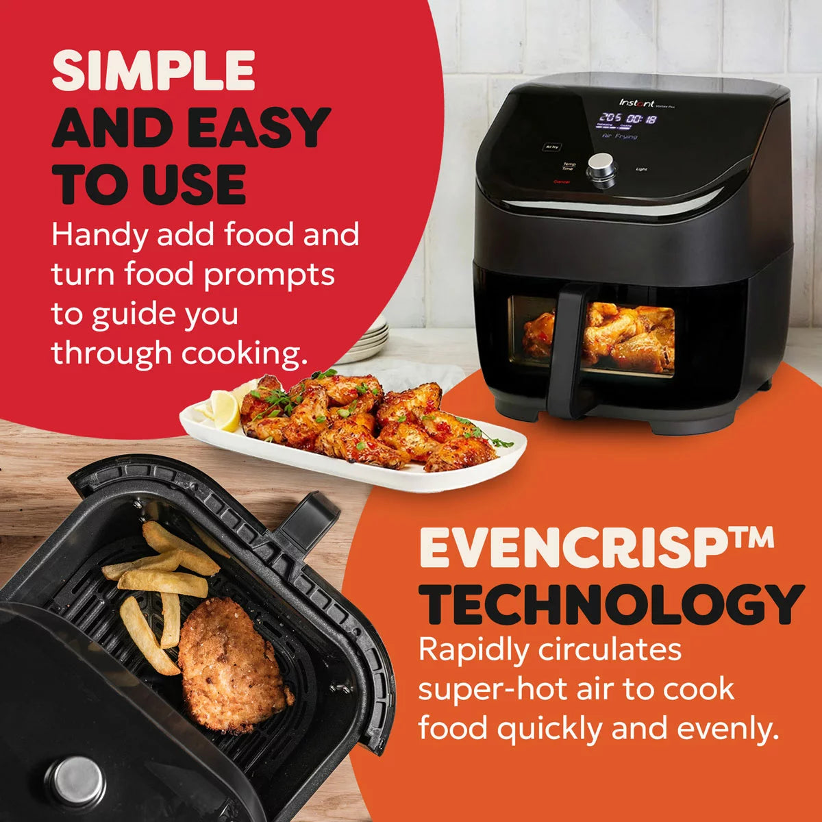 Instant Vortex Plus With ClearCook Air Fryer 5.7L in Black