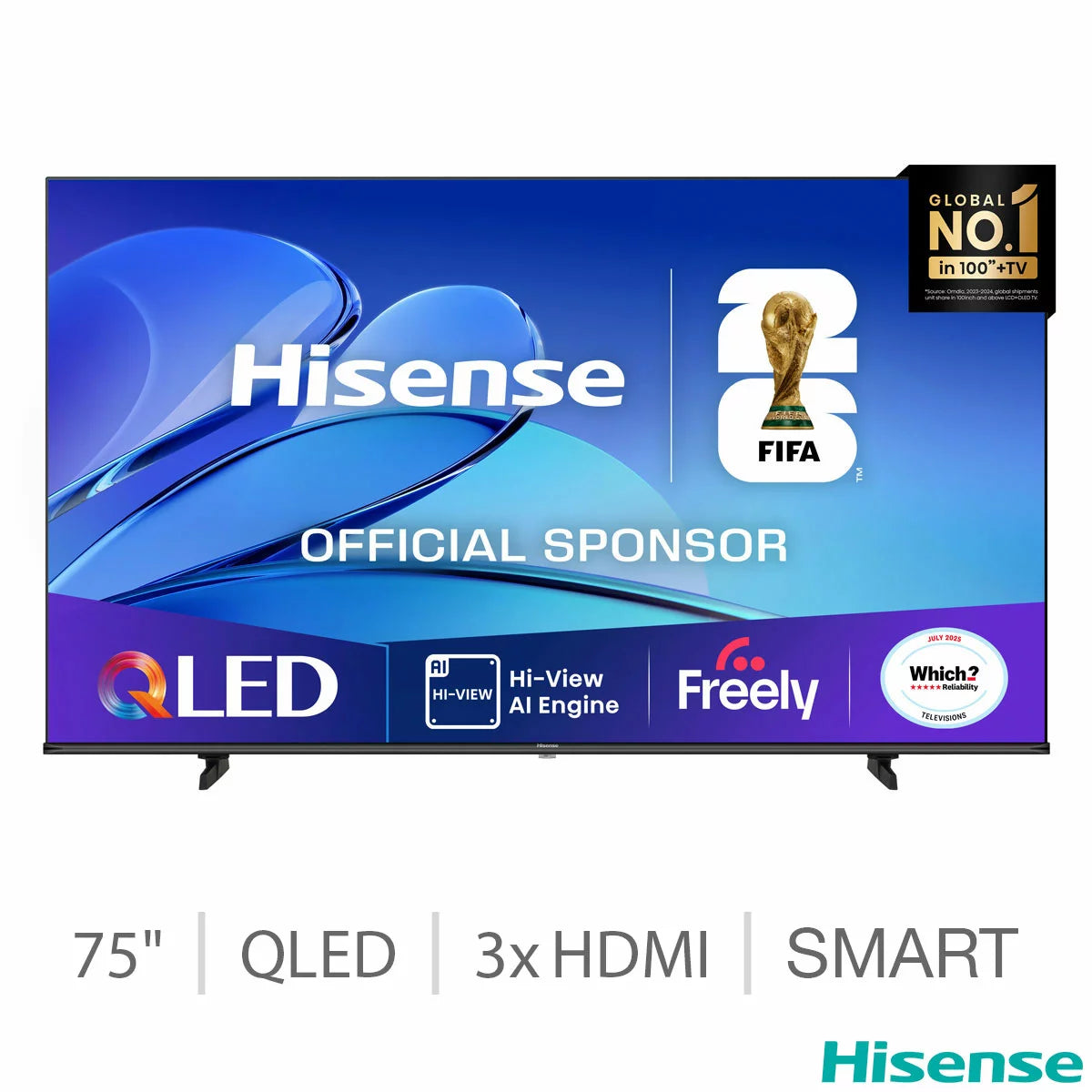 Hisense 75E7QTUK 75 Inch QLED HD Smart TV
