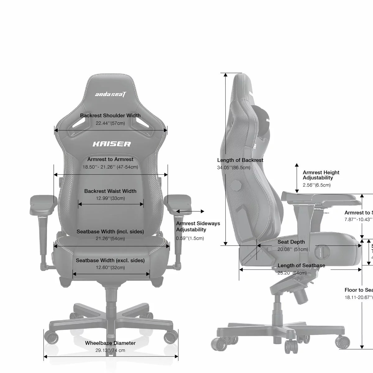 anda seaT Kaiser 4 Series Extra Large Gaming Chair, Black