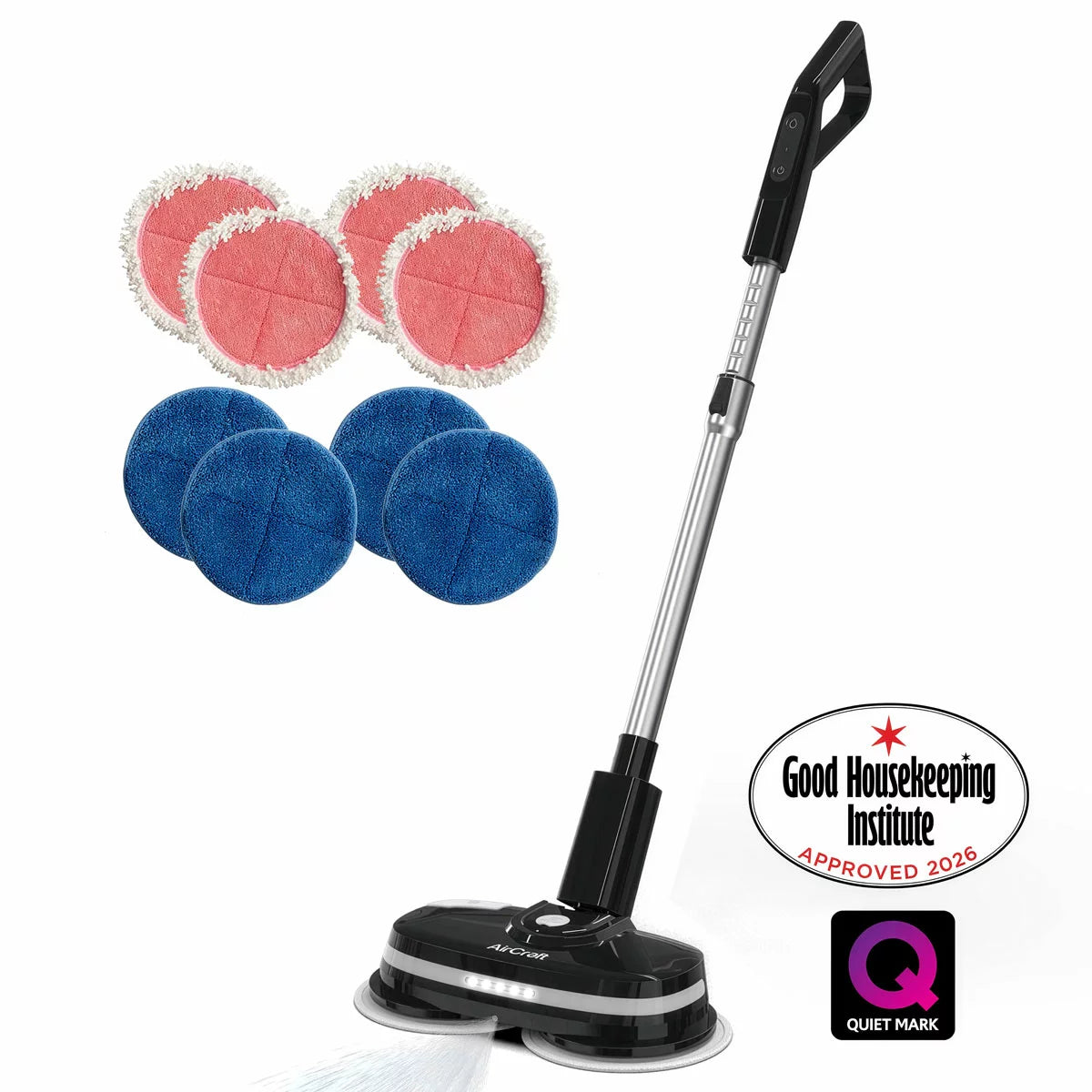 AirCraft PowerGlide Cordless Hard Floor Cleaner & Polisher Black + Extra Set