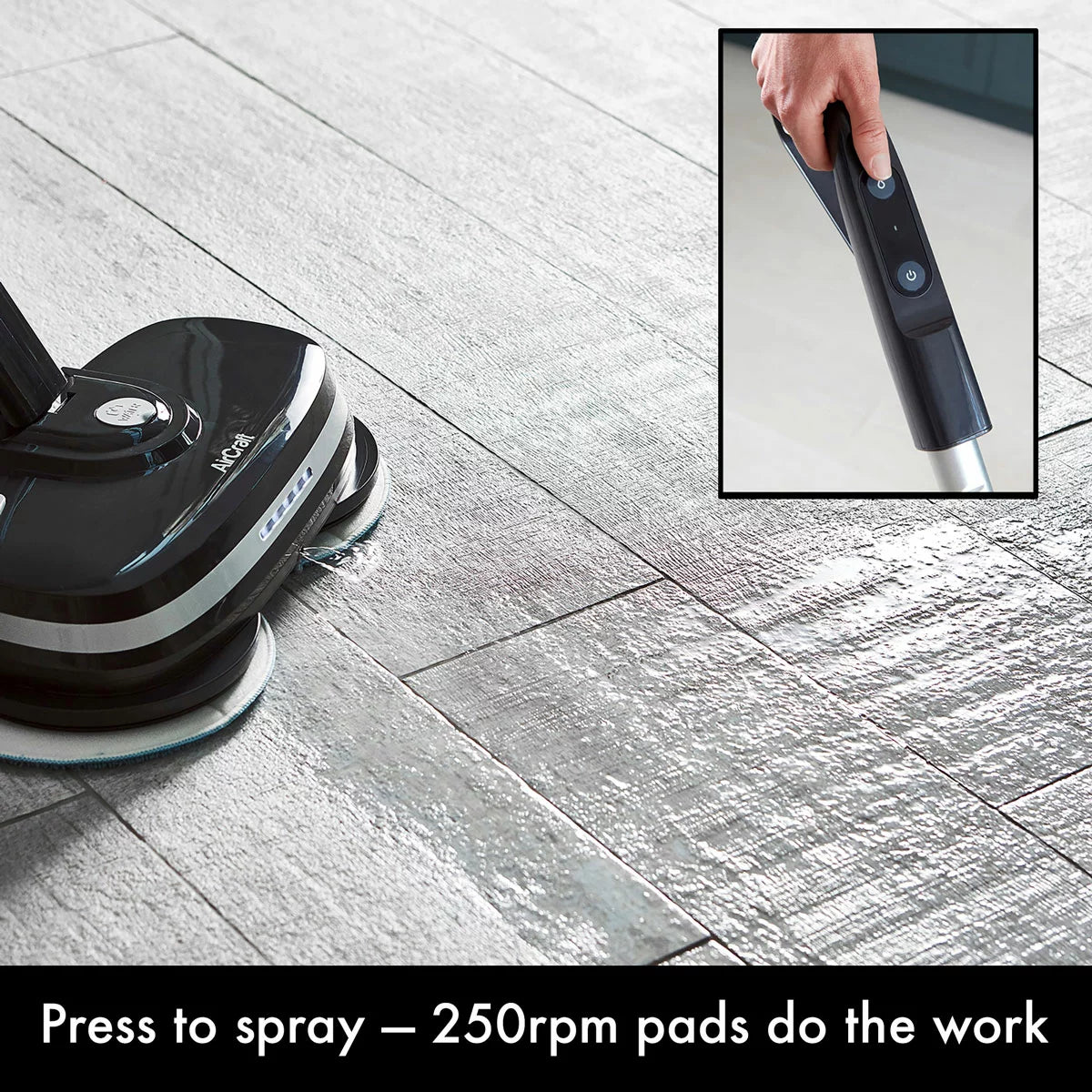 AirCraft PowerGlide Cordless Hard Floor Cleaner & Polisher Black + Extra Set