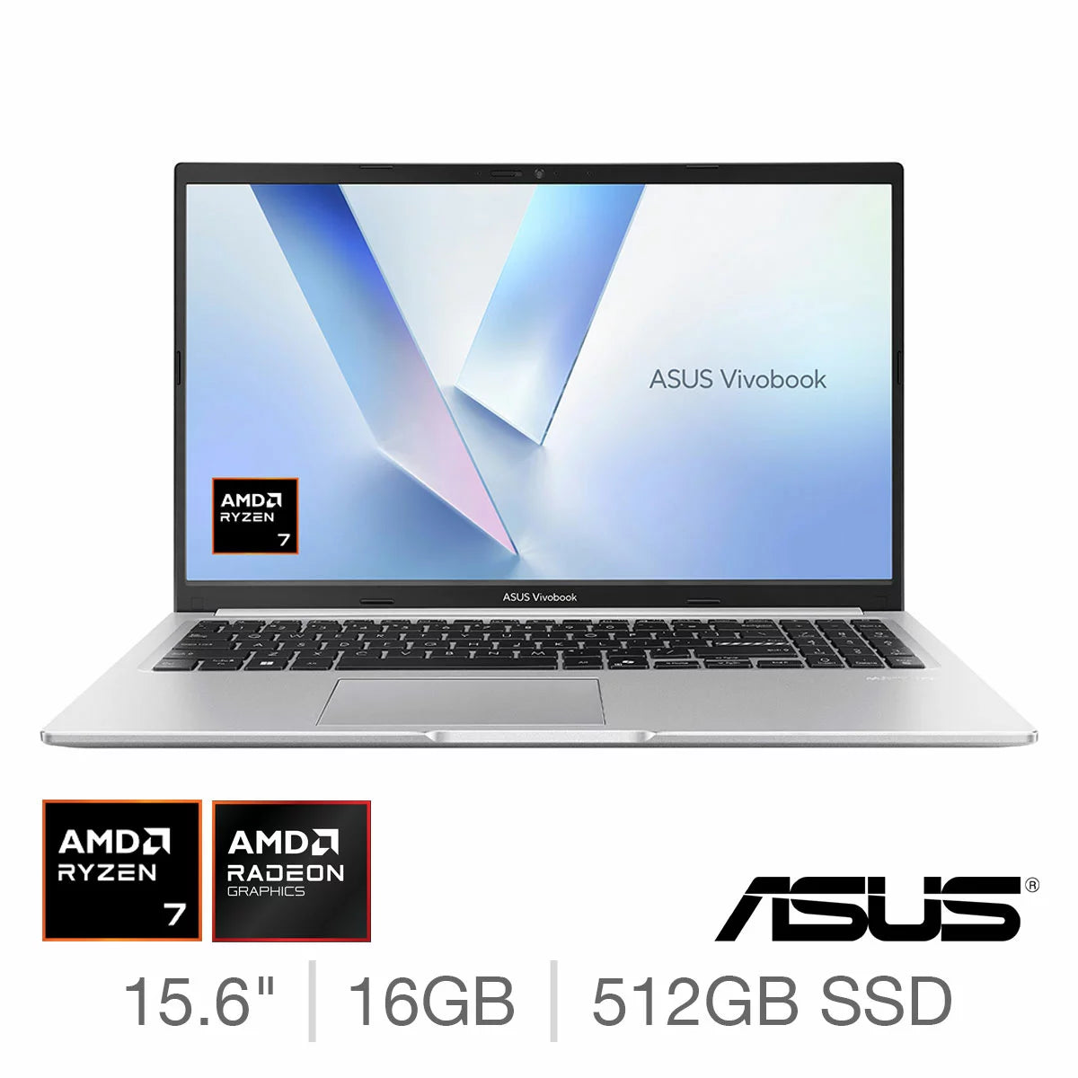 ASUS Vivobook, AMD Ryzen 7, 16GB RAM, 512GB SSD, 15.6 Inch Laptop