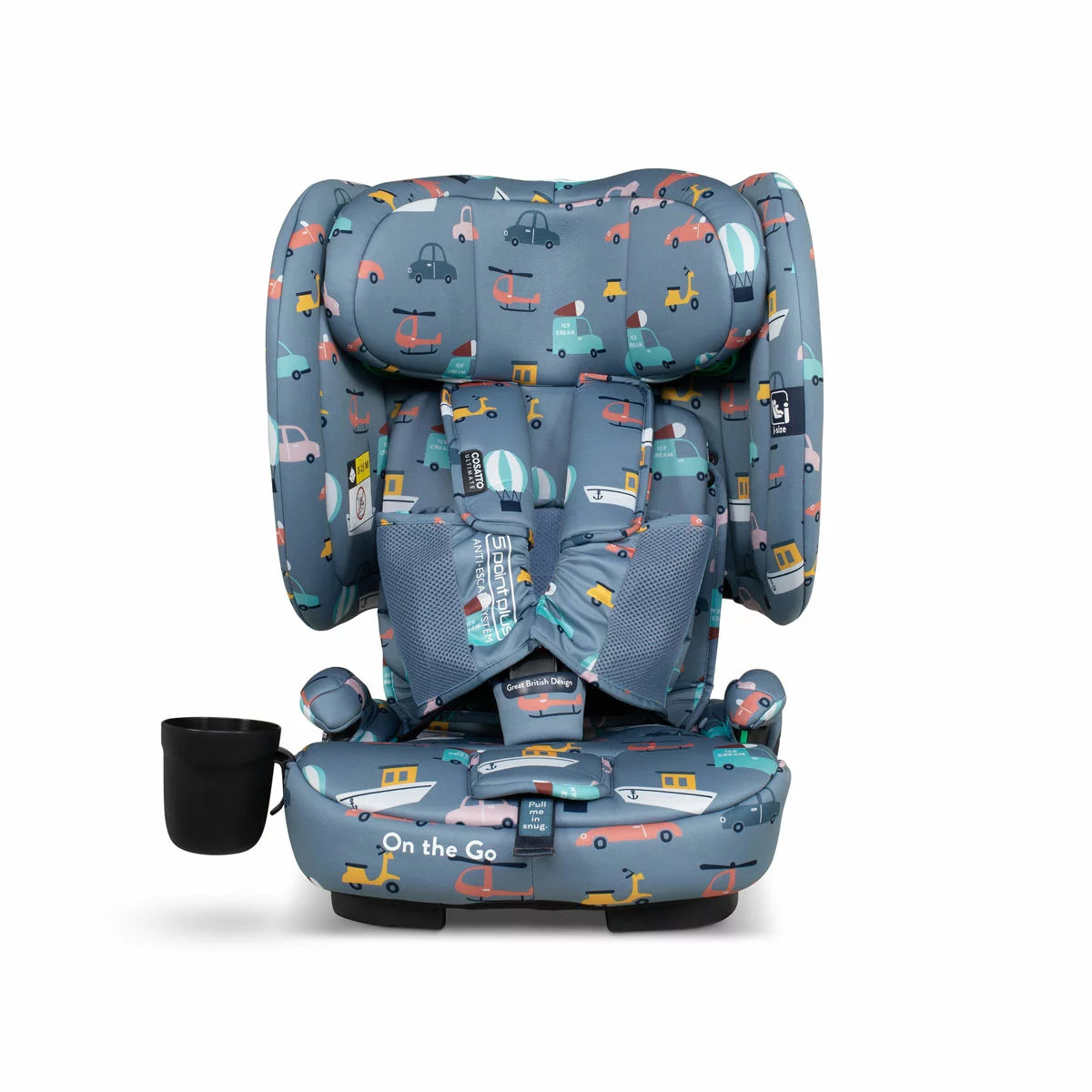 Cosatto On The Go i-Size Travel Car Seat, Itchy Feet Sky