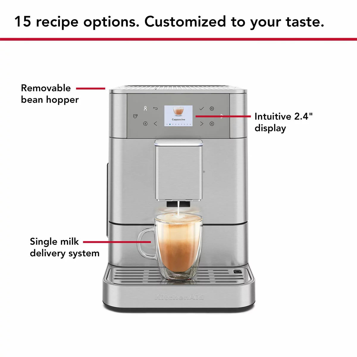 KitchenAid 5KES8556BSX Fully Automatic KF6 Espresso Coffee Machine in Stainless