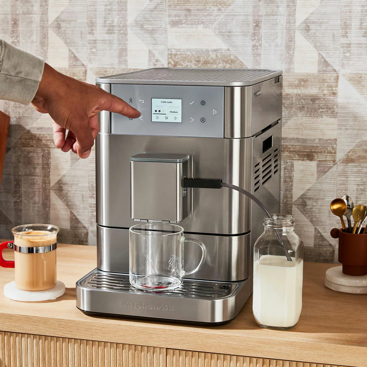 KitchenAid 5KES8556BSX Fully Automatic KF6 Espresso Coffee Machine in Stainless