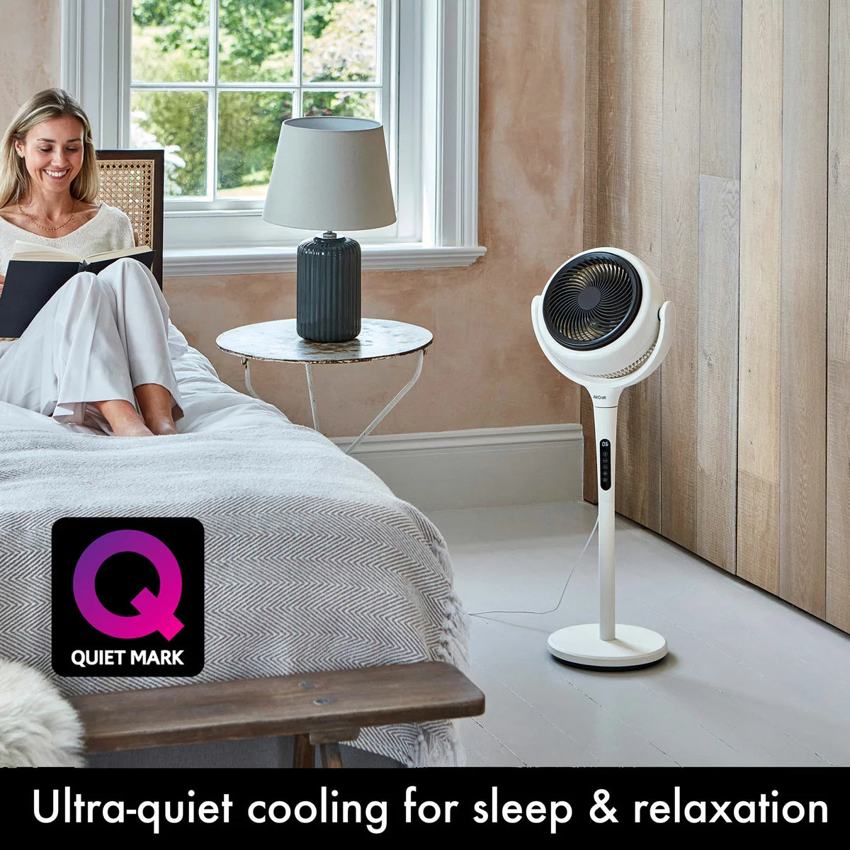 AirCraft LUME Ultra Quiet 2 in 1 Air Circulator Fan With Remote & LED Backlight