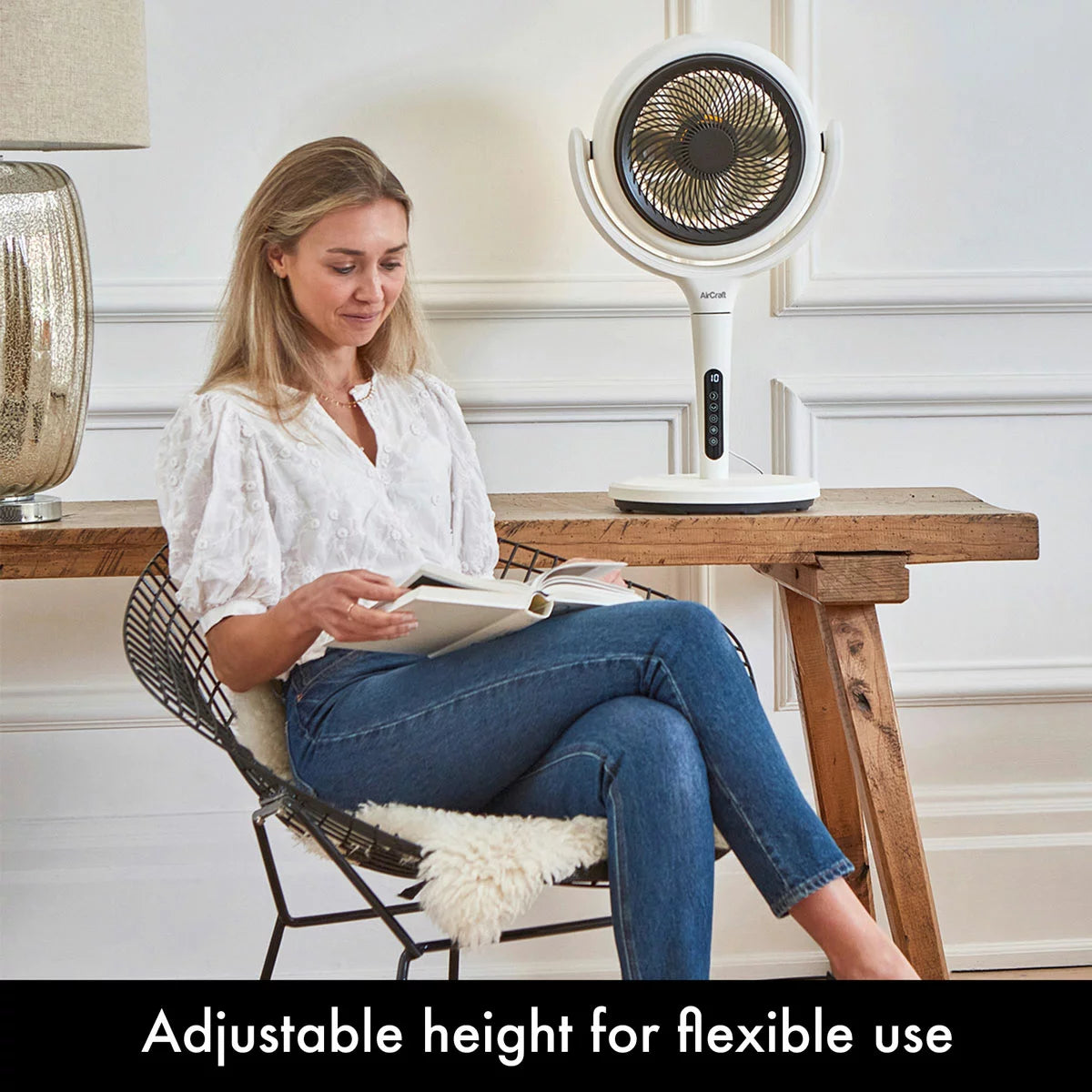AirCraft LUME Ultra Quiet 2 in 1 Air Circulator Fan With Remote & LED Backlight