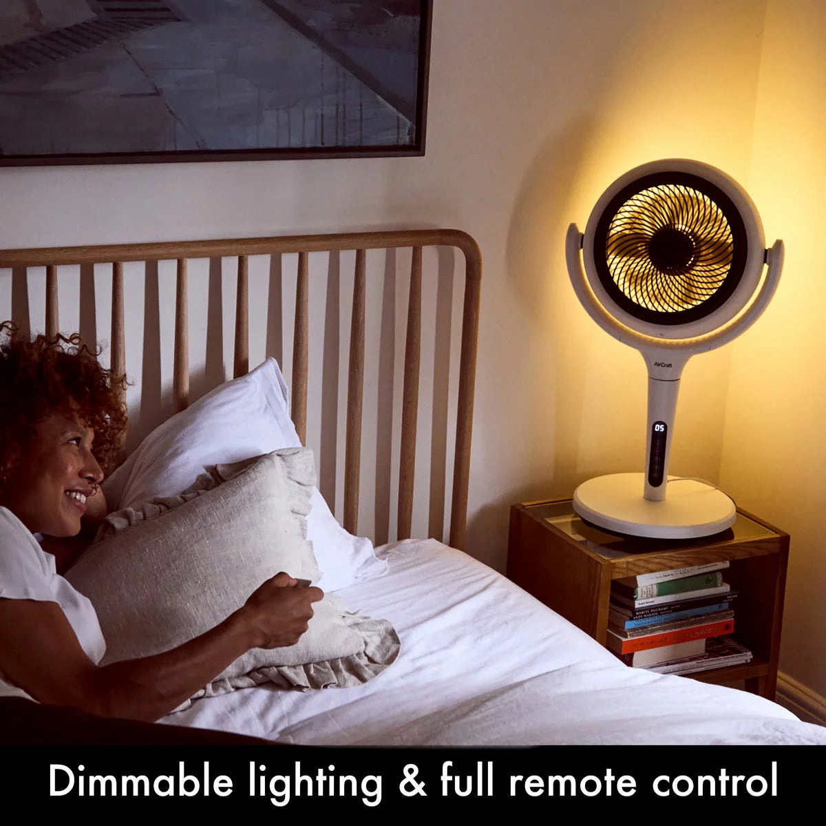 AirCraft LUME Ultra Quiet 2 in 1 Air Circulator Fan With Remote & LED Backlight