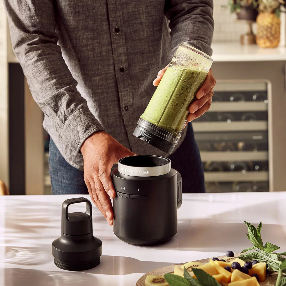 KitchenAid 5KSBR256BM Go Cordless Personal Blender With Battery in Black, view 4