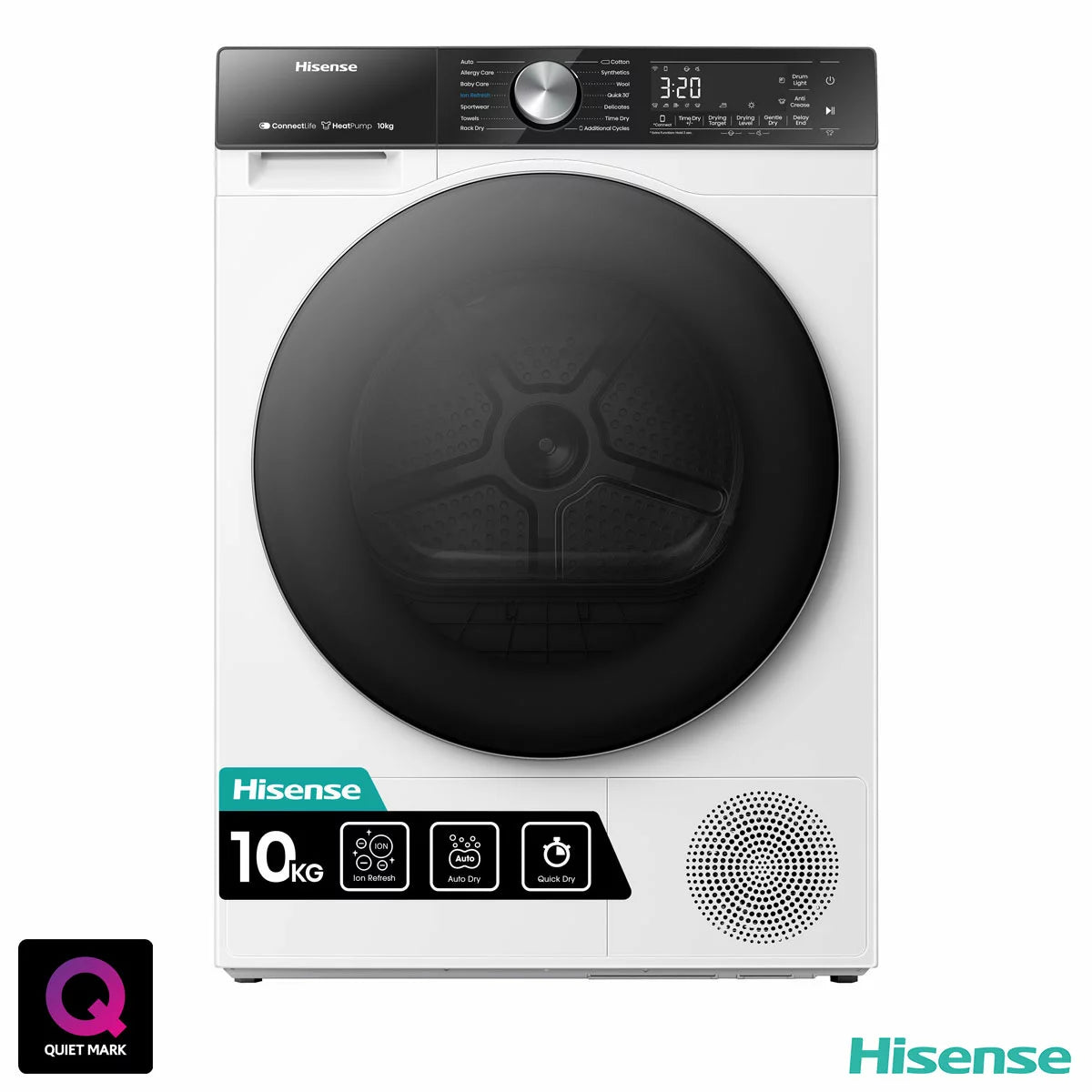 Hisense DH5S102BW, 10kg Heat Pump Tumble Dryer A+++ Rating in White