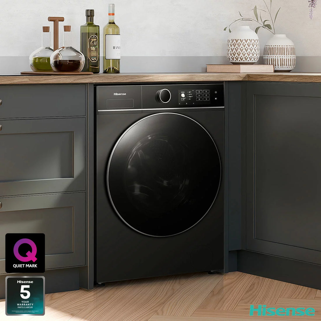 Hisense KitchenFit 5i Series WF5I1045BBQ, 10.5kg Washing Machine, A Rated