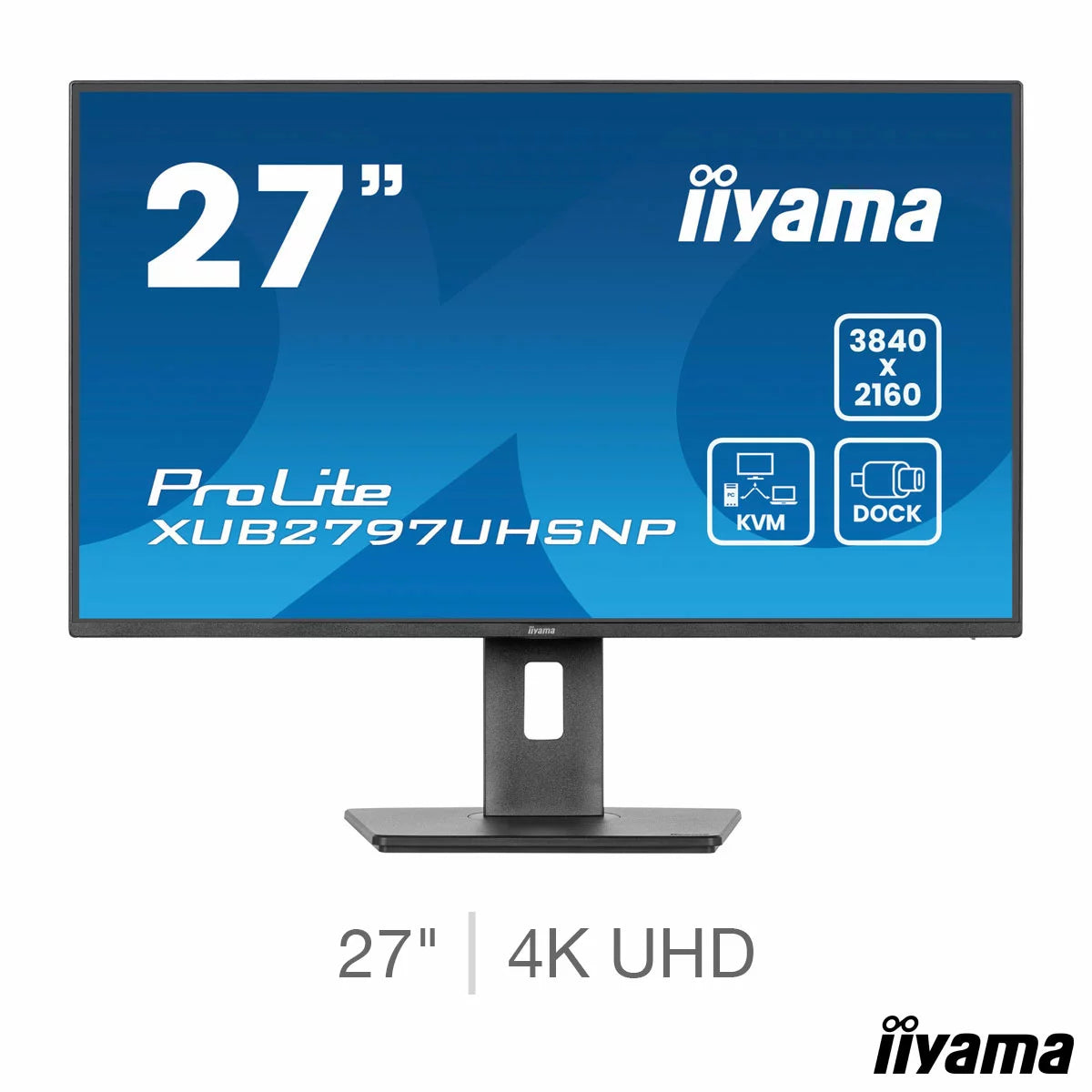 iiyama ProLite 27 inch 60Hz 4K Ultra HD IPS Monitor, XUB2797UHSNP-B1