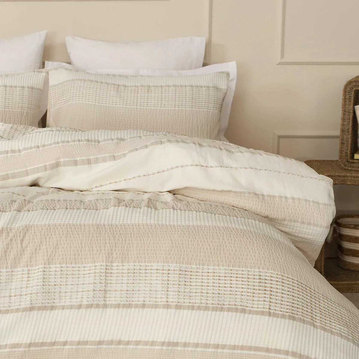 Belledorm Rahil Natural Duvet Cover Set, in 4 Sizes