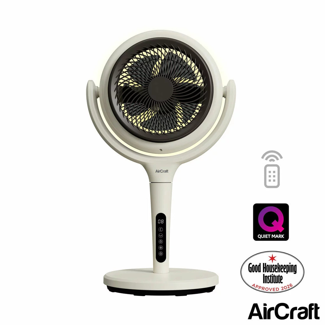 AirCraft LUME MIDI Ultra Quiet Air Circulator Table Fan with Remote & Dimmable