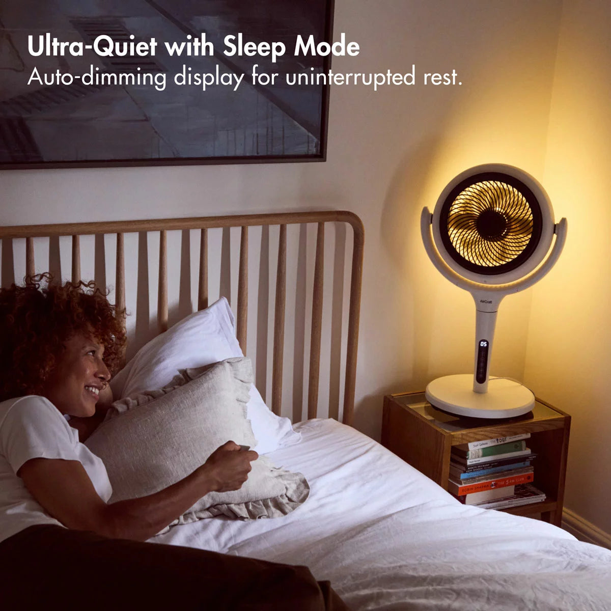 AirCraft LUME MIDI Ultra Quiet Air Circulator Table Fan with Remote & Dimmable