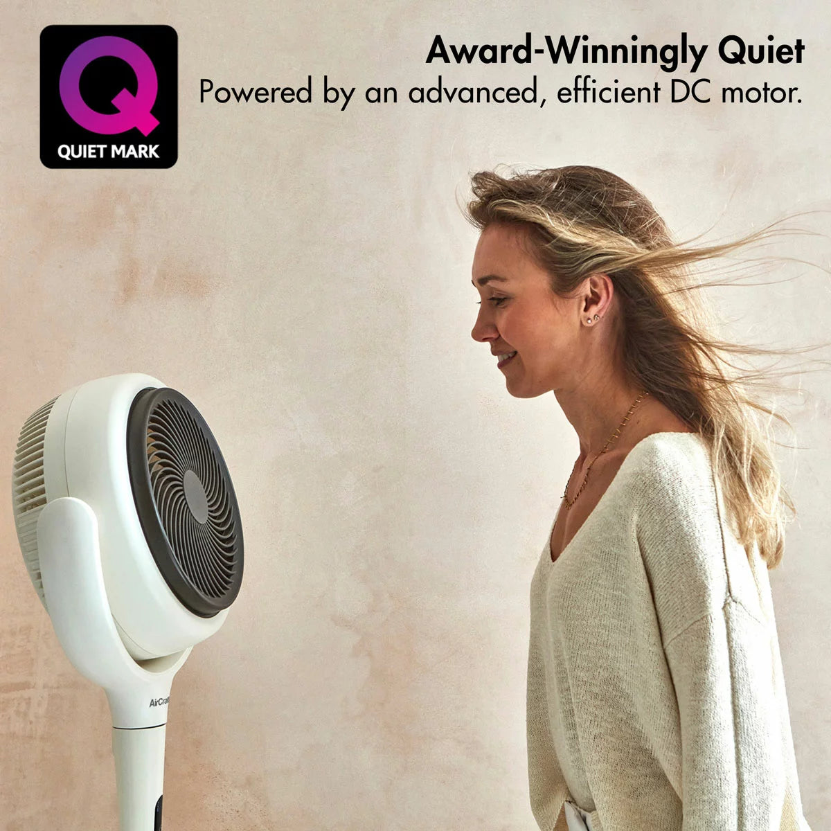 AirCraft LUME MIDI Ultra Quiet Air Circulator Table Fan with Remote & Dimmable