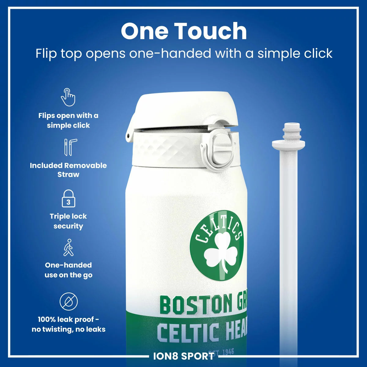 Ion8 NBA Insulated Steel Water Bottle 750ml, 2 Pack in 4 Sets