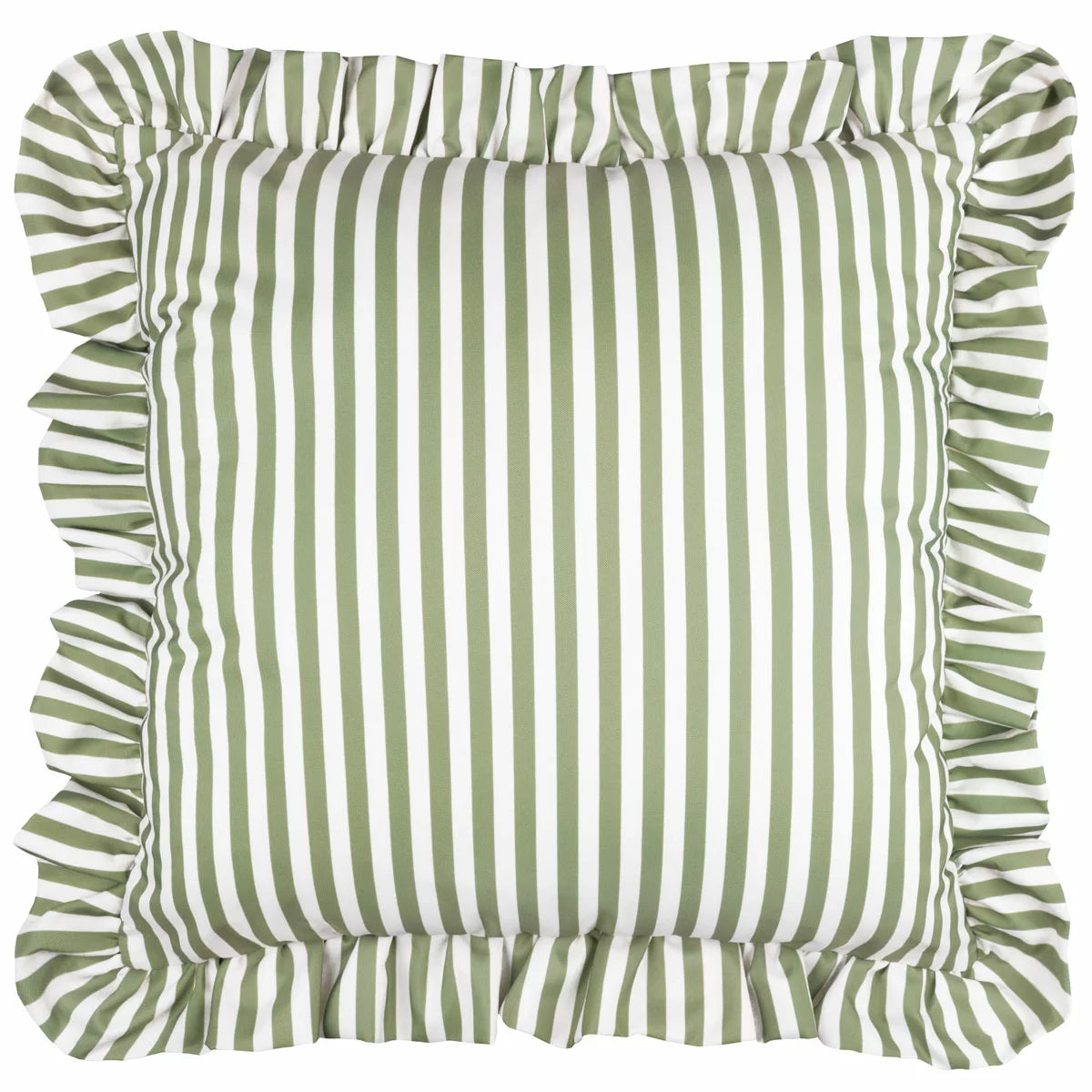 Wylder Millie Ruffle Striped Indoor Outdoor Cushion, 50 x 50 cm