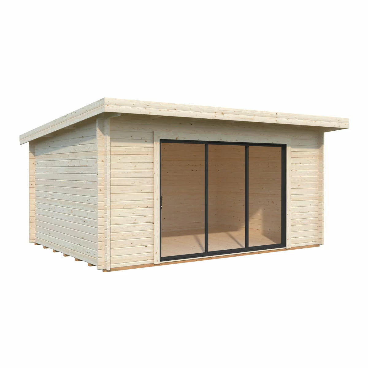 Palmako Lea 44mm Wooden Log Cabin in Natural Wood Colour 14ft 7" x 10ft 8" (4.5m