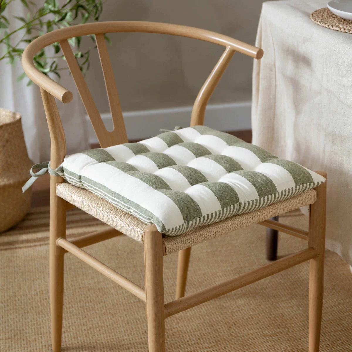 Yard Hayle Striped Indoor Outdoor Seat Pad 2 Pack, 40 x 40 cm