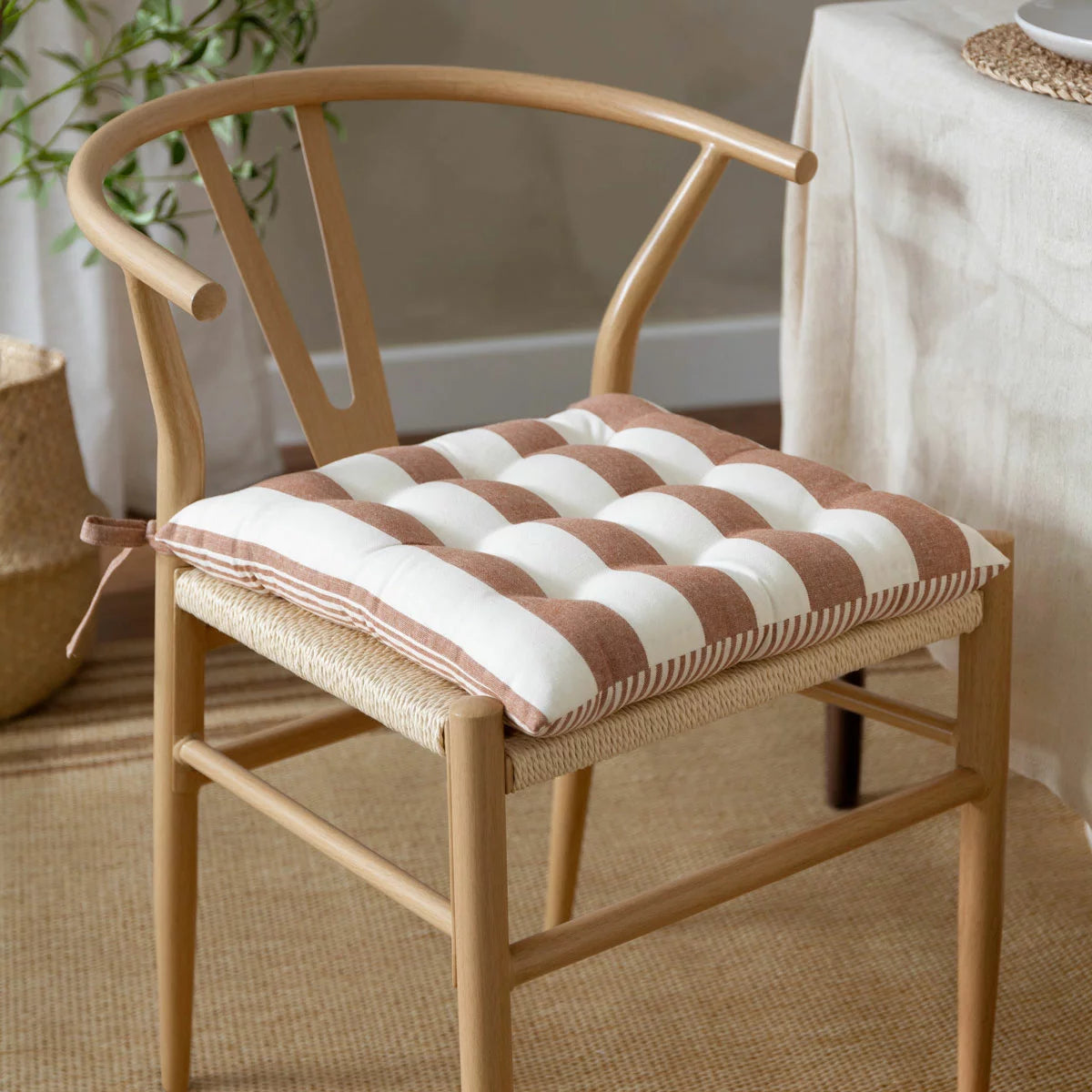 Yard Hayle Striped Indoor Outdoor Seat Pad 2 Pack, 40 x 40 cm