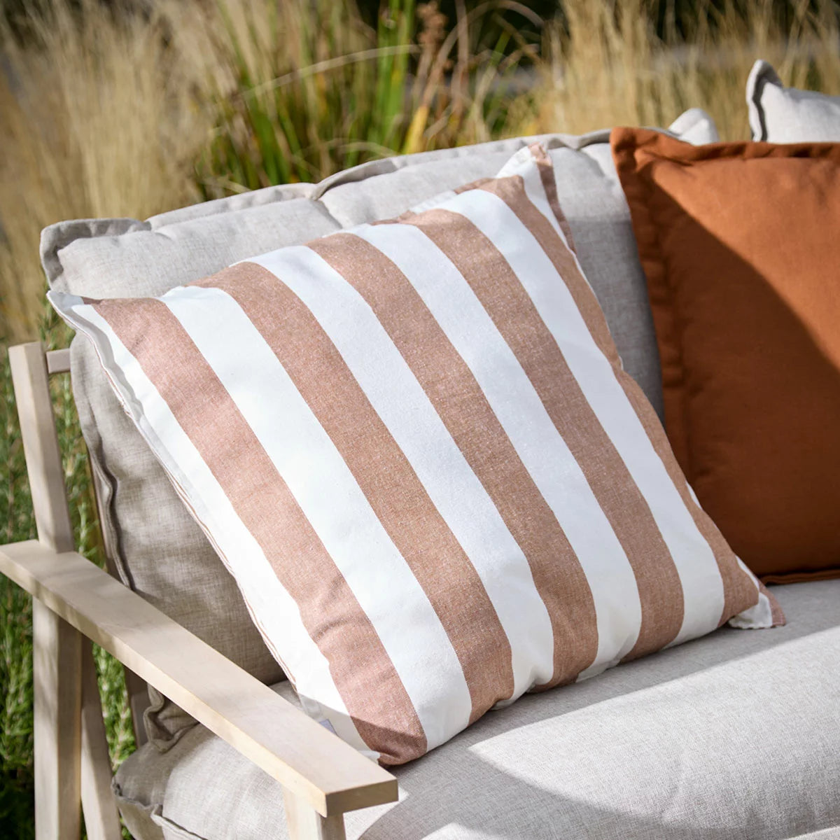 Yard Hayle Striped Indoor Outdoor Cushion, 50 x 50 cm
