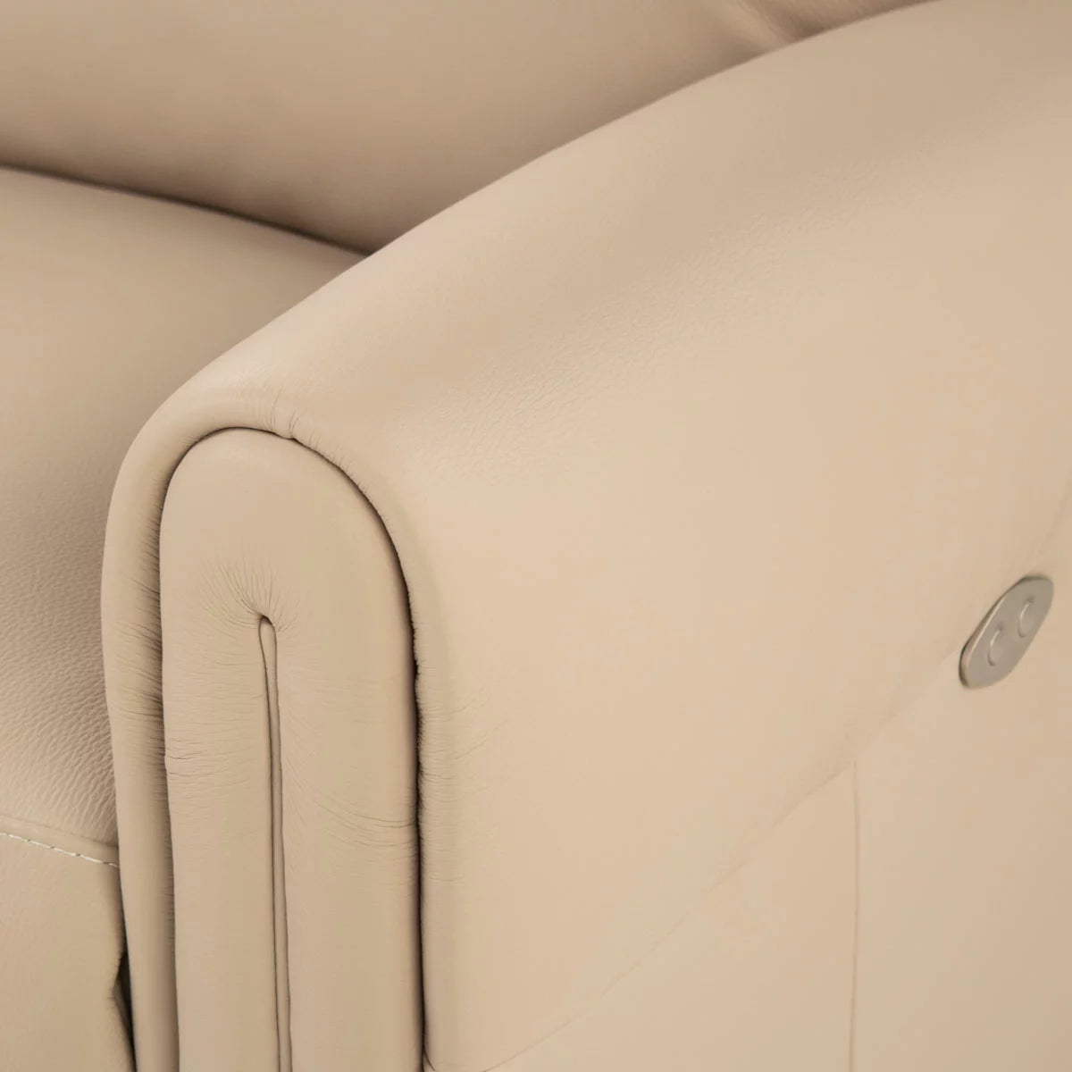 Nicoletti Atlanta Beige Leather Power Reclining Armchair