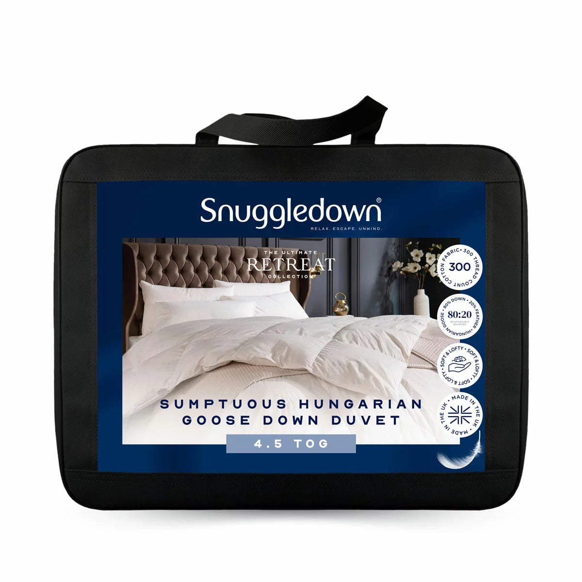 Snuggledown Retreat Hungarian Goose Down 4.5 Tog Duvet in 3 Sizes