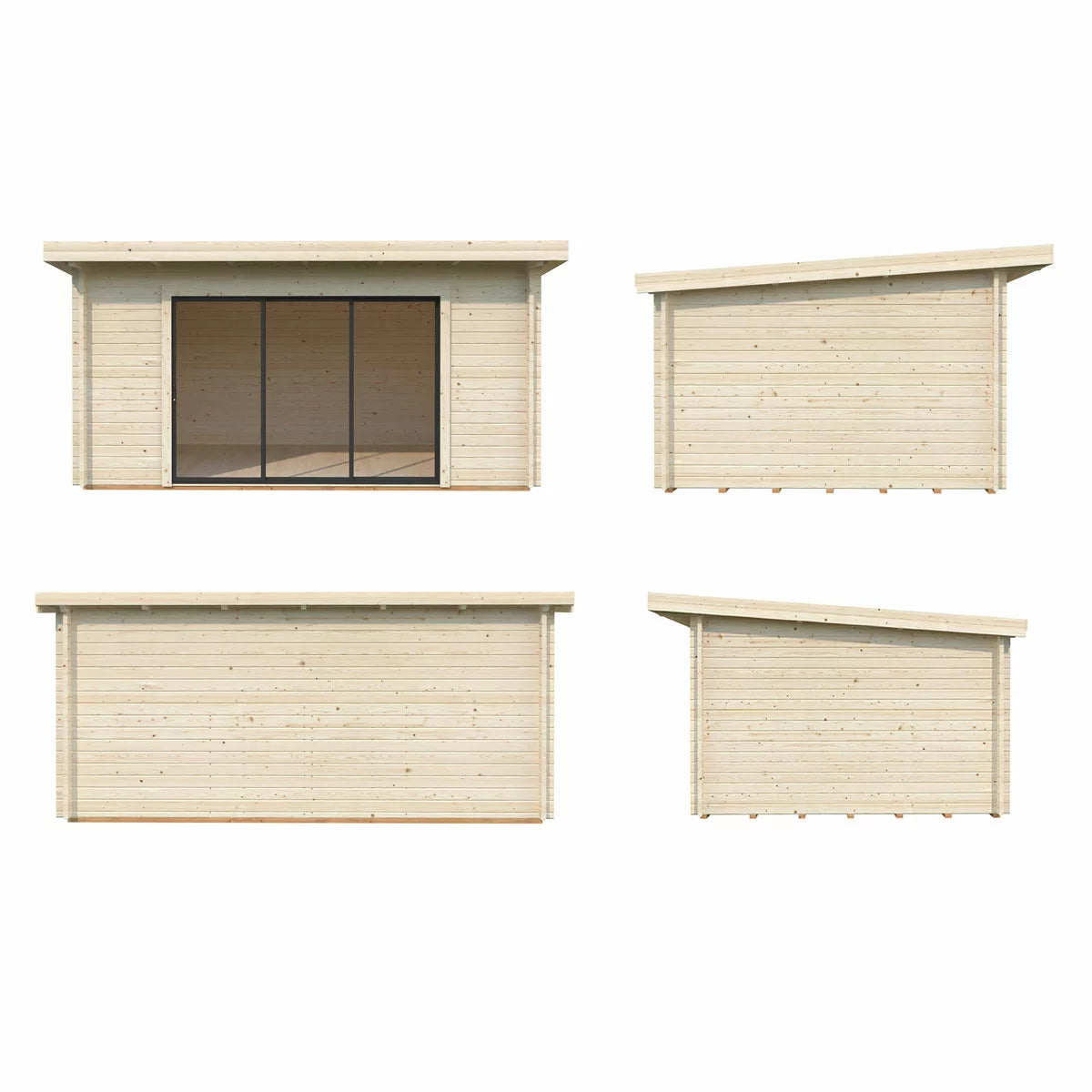 Palmako Lea 44mm Wooden Log Cabin in White 14ft 7" x 10ft 8" (4.5m x 3.3m)