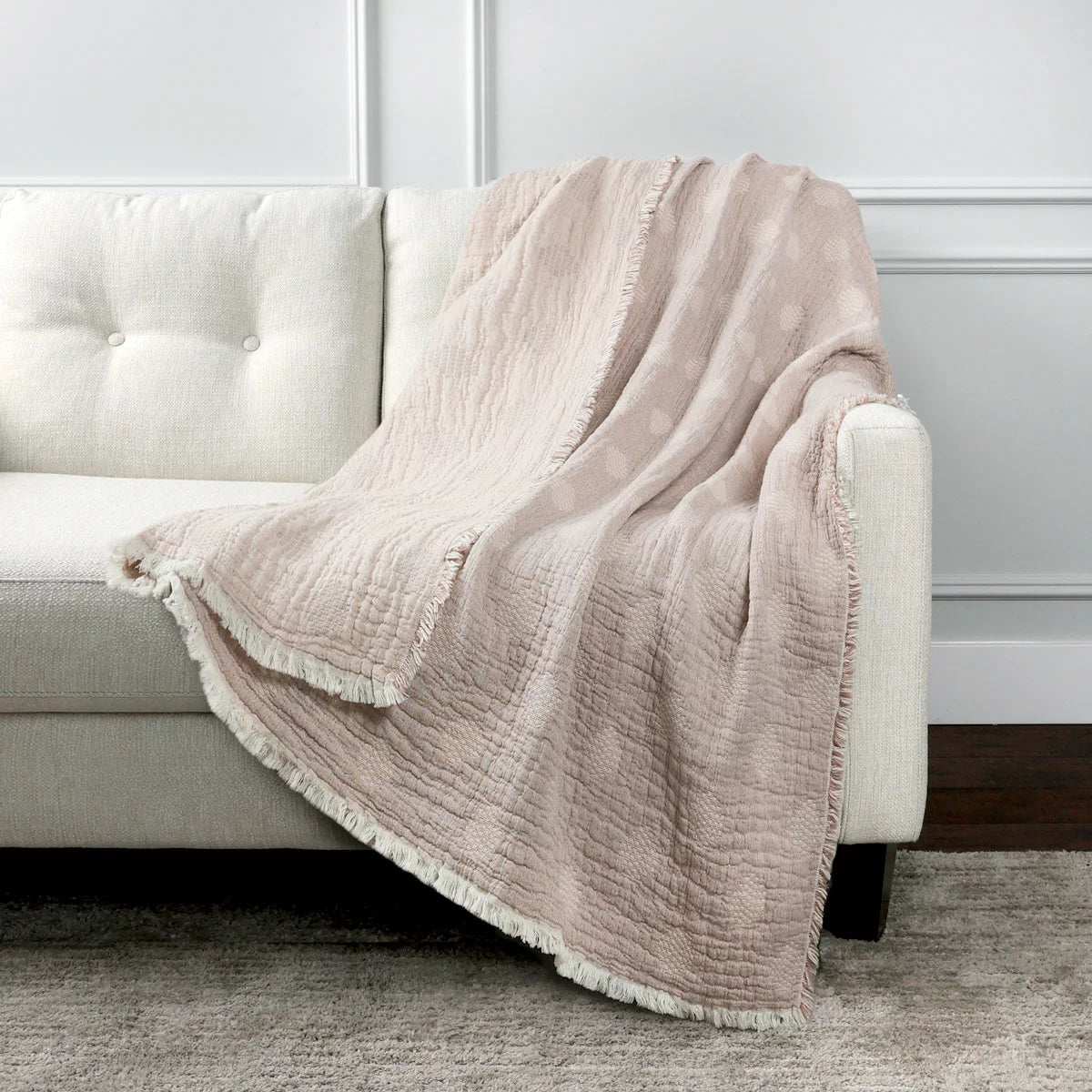 Life Comfort Reversible 100% Cotton Gauze Throw, 127 x 162 cm