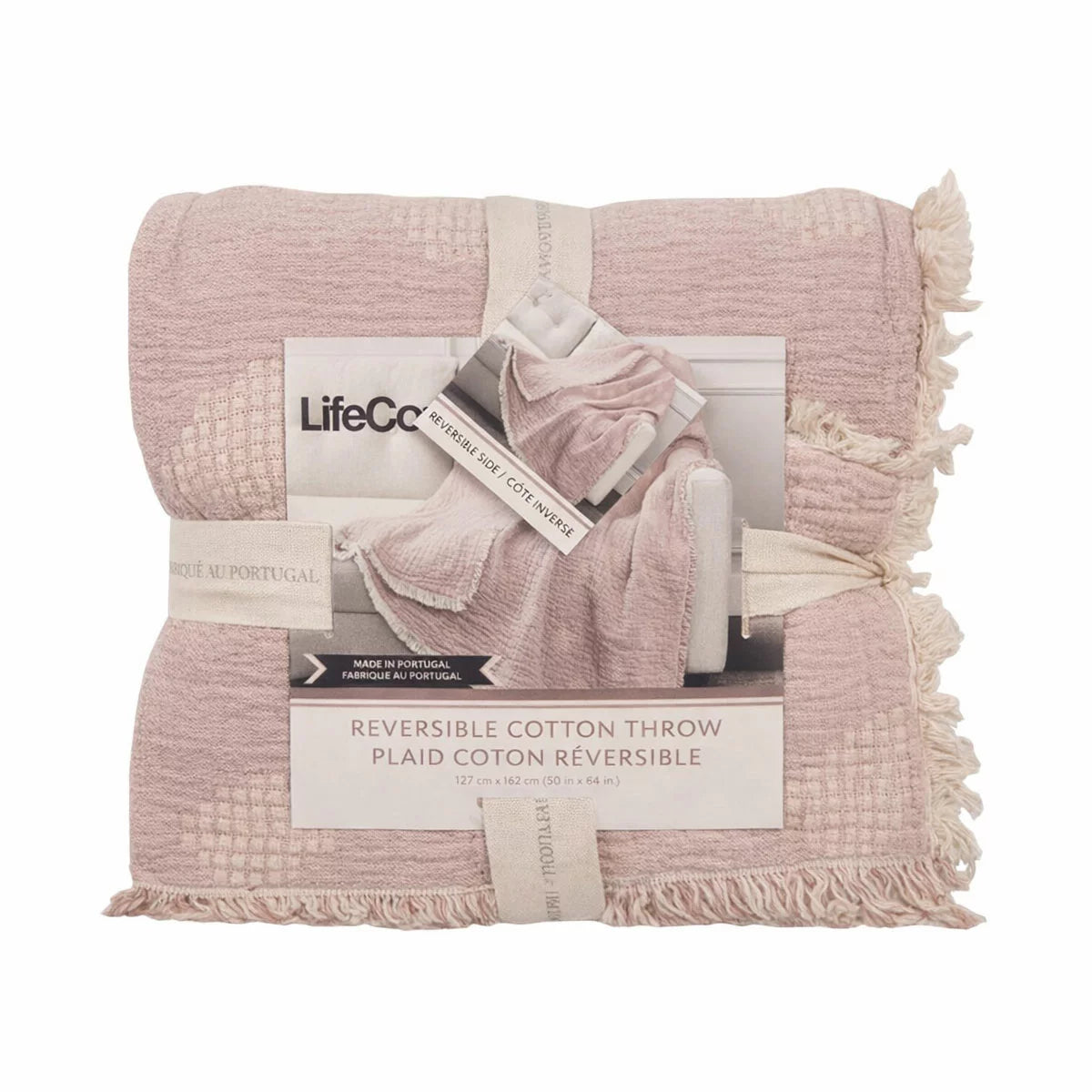 Life Comfort Reversible 100% Cotton Gauze Throw, 127 x 162 cm
