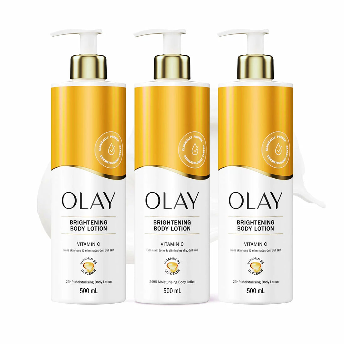 Olay Body Lotion, Vitamin C, 3 x 500ml