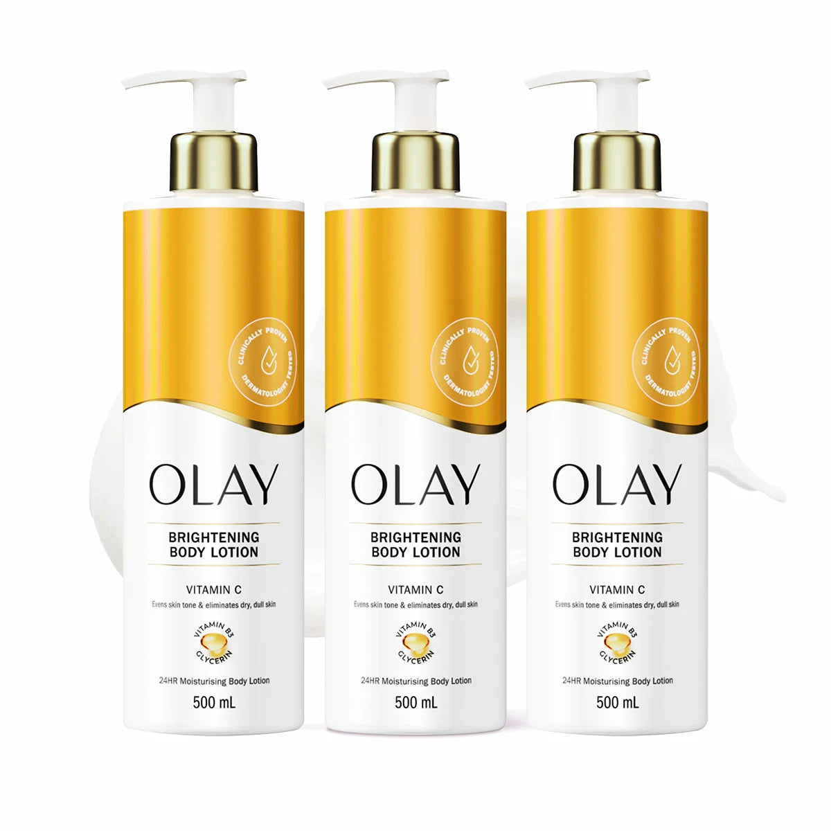 Olay Body Lotion, Vitamin C, 3 x 500ml
