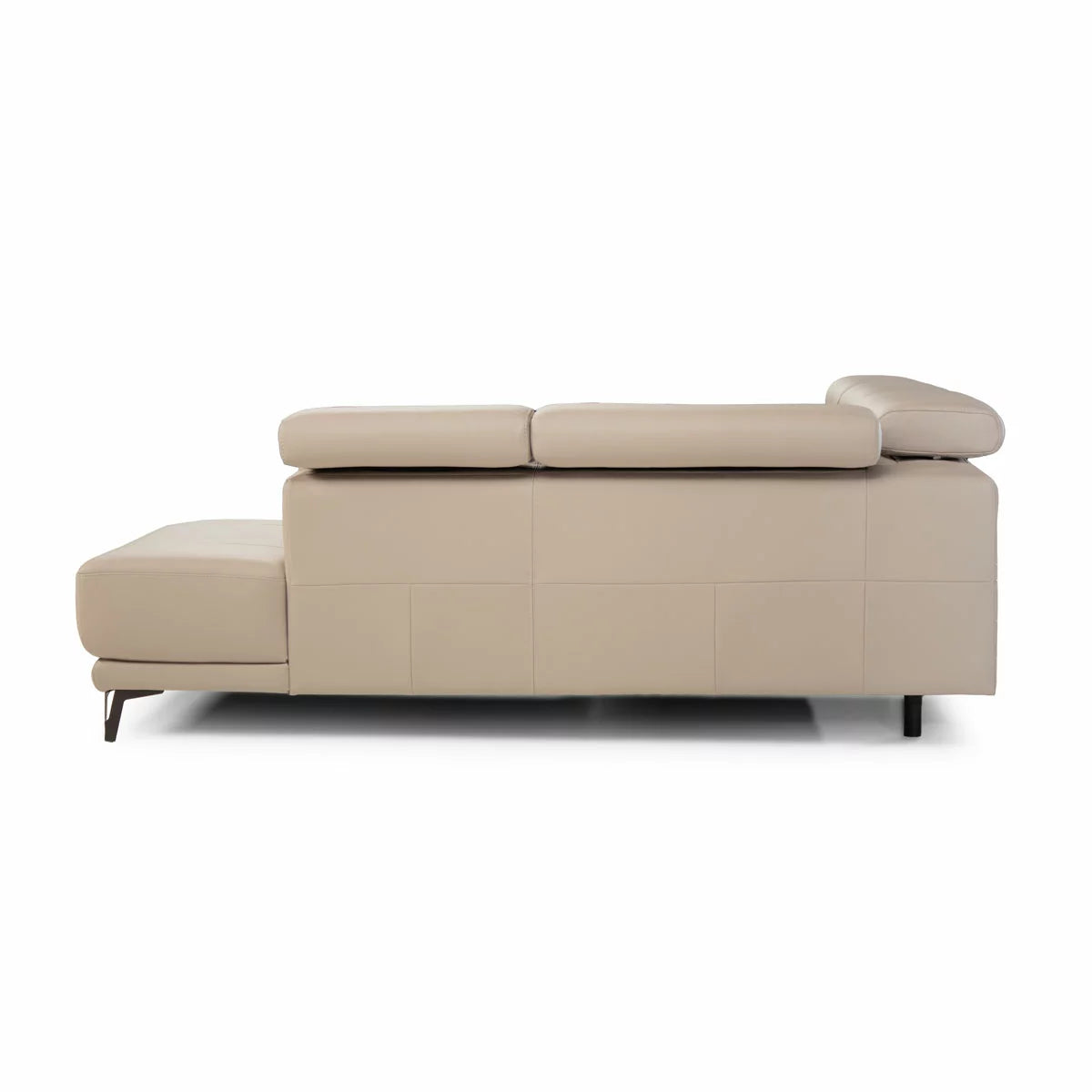 Nicoletti Charleston Beige Leather Power Reclining Corner Sofa with Chaise in 2
